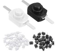 HAAMNING7 60 uds. microinterruptor de botón pulsador de bloqueo automático, Mini interruptor de encendido/apagado de 2 pines para SMD, tipo de linterna, lámpara de luz, salida de pared DC 30V 1A