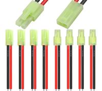 HAAMNING7 8 unidades Cable conector para Mini Tamiya Cable alargador macho-hembra para adaptador de enchufe para Mini Tamiya de 16 AWG para-cargador batería Lipo RC coche barco dron