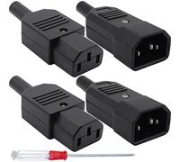 HAAMNING7 AC250V 10A 3 pines Terminal montaje en panel IEC320 C14 macho C13 hembra, 4 uds conector de enchufe adaptador en línea para armario PDU
