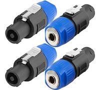 HAAMNING7 - Adaptador de altavoz a 1/4 NL4FC, 4 polos conector para Speakon macho a conector de audio hembra TS de 1/4 pulgadas para Neutrik para Speakon NA4LJ NA4LJX, 4 unidades