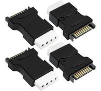 HAAMNING7 Adaptador SATA de 15 pines a Molex de 4 pines IDE, LP4 hembra a SATA macho para disco duro HDD IDE Conector convertidor de cable de alimentación a SATA, 4 piezas