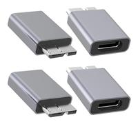 HAAMNING7 Adaptador USB C a Micro B, convertidor de extensión USB 3.1 tipo C hembra a USB 3.0 Micro B macho para cable de disco duro, SSD, HDD (paquete de 4)