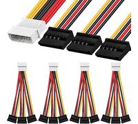 HAAMNING7 - Cable divisor de alimentación Molex de 4 pines IDE a 3 SATA, Molex macho a disco duro HDD 15 pines SATA hembra Cable de extensión de fuente de alimentación 20 cm 7,9 pulgadas, 5 piezas
