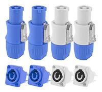 HAAMNING7 conector para Powercon 3 pines macho montaje en panel hembra para cable de alimentación Neutrik, AC 250V 20A adaptador de enchufe para luz de escenario LED pantalla audio, 8 piezas