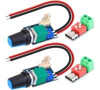 HAAMNING7 Controlador manual de velocidad del ventilador 3P de 4 cables 0-5 V 12 V, regulador de velocidad PWM, interruptor de encendido/apagado de 4 pines, con señuelo PD/QC (paquete de 2)