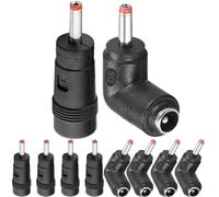 HAAMNING7 Enchufe de alimentación de CC hembra de 5,5 x 2,1 mm a macho de 3,5 x 1,35 mm y enchufe de alimentación de CC hembra de 5,5 x 2,1 mm a macho de 3,5 x 1,35 mm de 90 grados (paquete de 10)