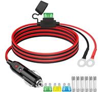 Haamning7 - Enchufe para encendedor de cigarrillos (12 AWG a junta tórica de 8 mm, con caja de fusibles e indicador luminoso LED, para bomba de aire/inversor de coche (1 m/3 pies)