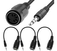 HAAMNING7 MIDI to 3.5mm Adapter Cable, 5Pin MIDI Female to 3.5mm TRS Stereo Male Audio Cable Cord for Amplifiers, HI-FI Sound Systems (3 Pack)