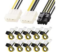 HAAMNING7 - Paquete de 10 PCIe de 8 pines a Molex, doble x 4 pines Molex a 8 pines PCI Express Cable de alimentación LP4 a PCI-E Video Tarjeta gráfica Adaptador de corriente Cable Y divisor