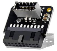 HAAMNING7 Placa base USB 3.0 frontal de 19 pines a 3,1 tipo C Panel frontal Encabezado Adaptador tipo E Tarjeta de expansión de 19 a 20 pines para placa base