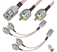 HAAMNING7 UHF hembra a doble macho Splitter Cable, UHF Splitter SO239 a doble PL-259 RG316 cable coaxial, para HAM CB Radio Antena Analizador de carga ficticia SWR Meter(30cm)