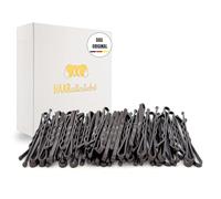 HAARallerliebst® 50 horquillas Bobby marrón oscuro - 5 cm - Pinzas para el pelo para mujer - Extra fuertes y duraderas - Caja de regalo sostenible - Horquillas para peinados - Accesorios de peinado