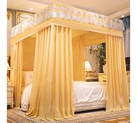 HAAYUHMWT Dosel for Cama con Dosel, Red de Cortina fantasía for niñas y Adultos, Mejora la decoración del Dormitorio(Solid-Yellow,California King)