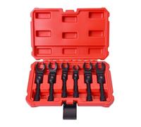 HAAYUHMWT Juego de 6 llaves cabeza flexible 12 mm a 19 for inyectores y líneas combustible, llave tuercas pata con entrada 3/8"