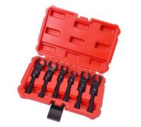 HAAYUHMWT Juego de 6 llaves vaso for mangueras combustible con cabezal flexible 12 mm a 19, incluye llave tuercas pata y accionamiento 3/8"