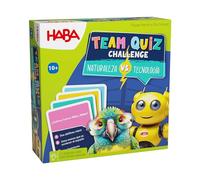 HABA 2010897004 - Team Quiz Challenge - Naturaleza vs. Tecnología, Juego de Mesa Familiar de preguntasy respuestas. Más 10 años