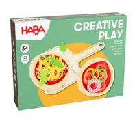 Haba 2012081001 Creative Play - Juego de Pizza, rebanadas de Salami y Pala para Pizza para niños a Partir de 3 años, Juego de rol Creativo y Accesorios de Tienda de Compra para Cocina Infantil
