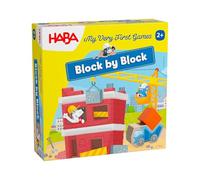 HABA 2012209002 - Mis Primeros Juegos -Bloque a Bloque INT, Juego Infantil de Mesa de motricidad y clasificación. Más 2 años