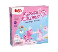 HABA 2012228002 - Unicornio Destello - Una Fiesta para Rosalie INT, Juego Infantil de Mesa de Recorrido. Más 4 años