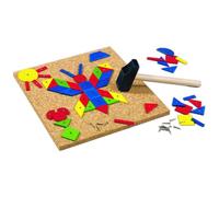 HABA 2310 Large Geo Shape Tack Zap, 102 Wooden Geometric Shapes, Ages 3 and Up (Made in Germany)