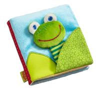 Haba 302097 Tela Libro Magic Rana | Exploración de habilidades motoras finas y aprendizaje temprano, juguete interactivo seguro para bebés para jugar al tacto