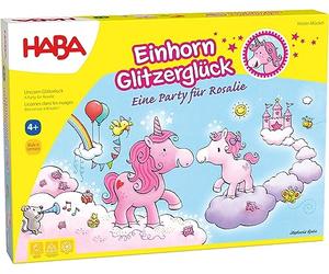 Haba 302767 - Unicornio Destello - Una Fiesta para Rosalie, Juego Infantil de Mesa cooperativo. Más 4 años