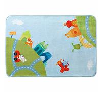 HABA 302927 - Alfombra Infantil con Figuras de Animales para niños y niñas, 90 x 130 cm, Parte Trasera de Fieltro con Botones Antideslizantes, Lavable a 30 °C