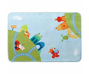 HABA 302927 - Alfombra Infantil con Figuras de Animales para niños y niñas, 90 x 130 cm, Parte Trasera de Fieltro con Botones Antideslizantes, Lavable a 30 °C