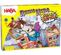 HABA 303205- Rhino Hero Super Battle, Juego Infantil de Mesa de Habilidad en 3D. Más 5 años