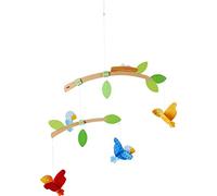 HABA 304314 - Pájaros móviles, juguete de bebé para el cambiador, estimula los sentidos del bebé, ideal como regalo de nacimiento y bautizo
