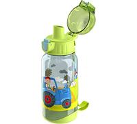 HABA 304486 - Cantimplora infantil, 400 ml, con diseño de tractor, color verde, para la guardería o la escuela, de plástico libre de bisfenol A, apta para el lavavajillas