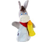 HABA 304929 - Marioneta Musical, Burro Musical de Materiales Blandos con Sonido y lámina crujiente para Efectos acústicos, Juguete a Partir de 18 Meses