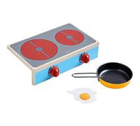 HABA 305132 Culina - Juego de Utensilios de Cocina con 2 fogones, 1 sartén y 1 Huevo Frito, Alternativa Que Ahorra Espacio a la Cocina Infantil, Botones para Hacer Clic, a Partir de 3 años, 31 x 22,1