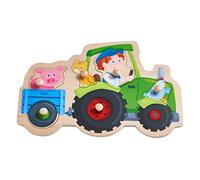 HABA 305550-Greifpuzzle Lustige Traktorfahrt, Greifpuzzle AB 1 Jahr Tractor Rompecabezas de Agarre, Multicolor, Medium (305550)