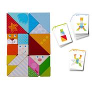 HABA 305777 Juego de organización Caras divertidas Tangram con 21 piezas para niños