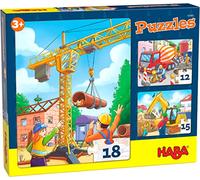 HABA 305883-Puzzles Baustellenfahrzeuge, Puzzle AB 3 Jahren Puzle, Color carbón (305883)