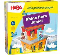 HABA 305915 - Mis Primeros Juegos+Rhino Hero Junior, Juego de construcción a Partir de 2 años