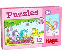 HABA 306164 - Puzzles Unicornio Destello - Rosalía y Sus Amigos. Más 3 años