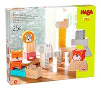 HABA 306287 - Bloques de Construcción - Desfile de Animales, Juego Infantil de Madera. Más 18 Meses