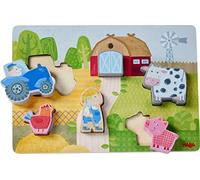HABA 306289 - Puzzle de Madera - En la Granja, Juego Infantil de Encajar. Más 12 Meses
