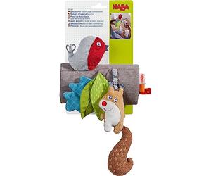 HABA 306927 - Juguete de Despertar Amigos del Bosque con Ardilla y sonajero de Tela Lavable para Colgar en el Acogedor o Cochecito
