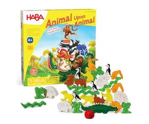 HABA 3678 Animal Upon Animal - Classic Wooden Stacking Game Fun for The Whole Family- English Version (Made in Germany)