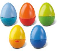 HABA 7733 Musical Eggs - 5 Wooden Eggs with Acoustic Sounds for Ages 2 and Up (Made in Germany)