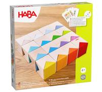 HABA Bloques de construcción creativos - Colorido Juego de construcción con 32 Bloques de Madera y 10 Tarjetas de Plantilla - Fomenta la Creatividad, el Pensamiento Espacial y la motricidad Fina - A