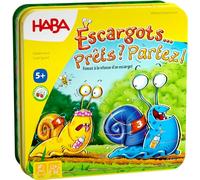 HABA - Caracoles ¿Listos? ¡Vamos! - Juego de Mesa para niños - Juego de Carreras y Estrategia- Caja magnética - Aprende Formas y Colores - 5 años o más - 304027