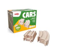 HABA Cars 2011844001 - Juego de 8 rieles de Madera y plástico reciclados - Elementos extragrandes fáciles de unir - para niños a Partir de 2 años
