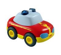 Haba Cars 2012149001 - Coche de Bomberos con Motor de Impulso - Coche de Juguete sostenible Hecho de plástico Reciclado - Coche de Carreras sin batería a Partir de 2 años