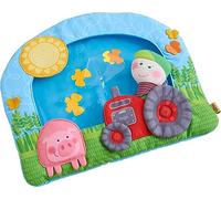 HABA- Cerdo 305222-Alfombra de Juegos para bebés (a Partir de 6 Meses), diseño de Granja, Color Azul, Medium (305222)