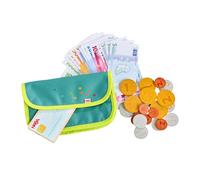 Haba Creative Play 2011830001 - Monedero para niños con Monedas de Madera, Billetes y Dinero de Juego, fomenta la comprensión de los números y el Juego de rol, a Partir de 3 años