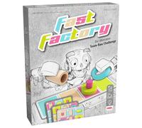 HABA Fast Factory - Juego de Mesa de Estrategia y lógica para niños a Partir de 8 años - Juego Familiar con desafíos complicados y diversión rápida de apilamiento para emocionantes duelos en Equipo
